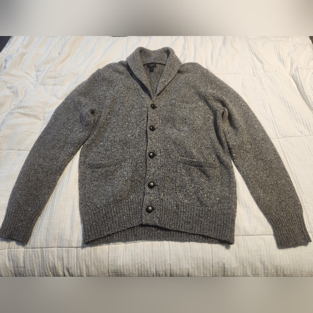 J Crew Shawl Collar Cardigan grey size medium